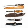 Image 1 : 3 Vintage US made Fixed Blade Knives.