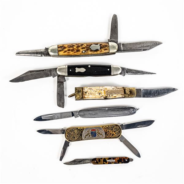 6 Antique European Pocket Knives