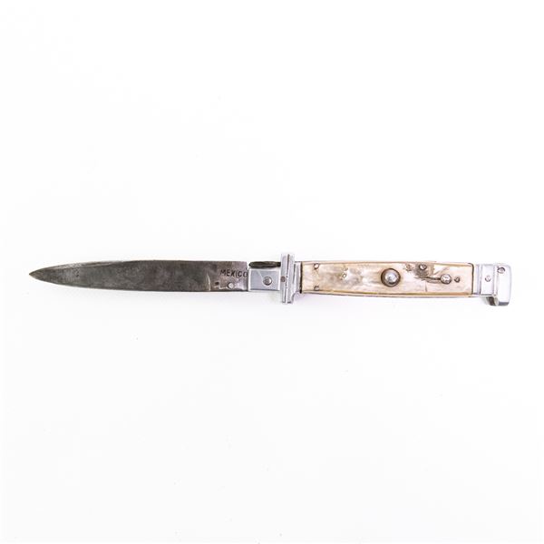 Vintage Mexican Horn Handle Stiletto Switchblade