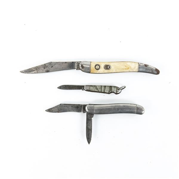 3 Antique Hammer Brand Pocket Knives