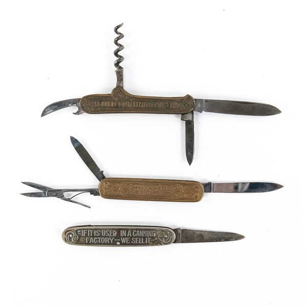 3 Antique Solingen Advertising Knives