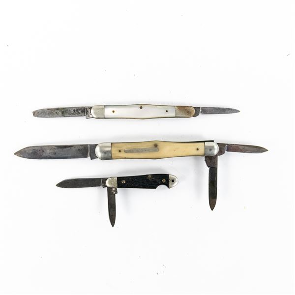 3 Antique English Made Pocket Knives