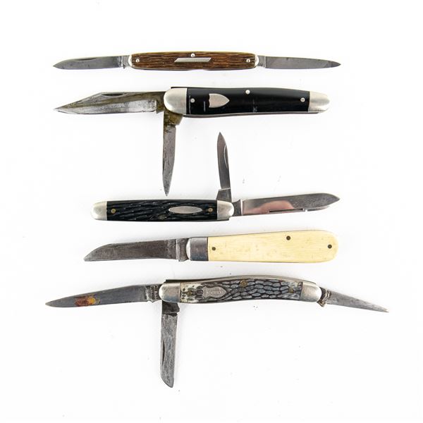 5 Antique Shrade Walden Pocket Knives(1950s)