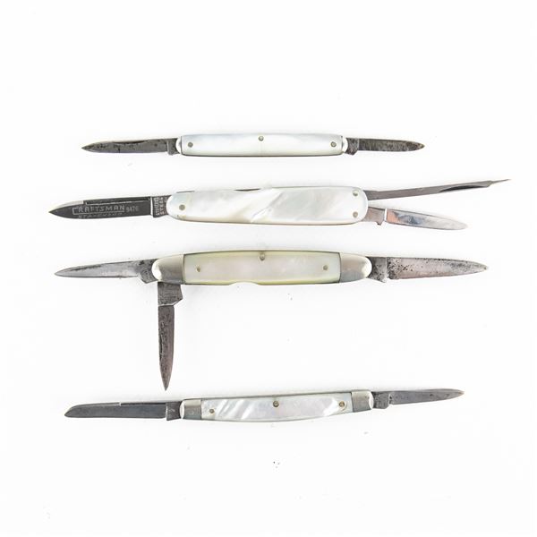 4  Antique Mother of Pearl Handle Pen Knives