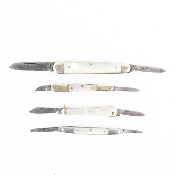 4  Antique Mother of Pearl Handle Pen Knives