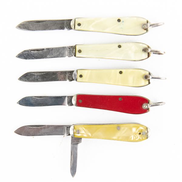 5 Antique Utica Cutlery Watch Fob/Keychain Knives