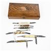 Image 2 : 7 Antique USA Made Pocket Knives with Display