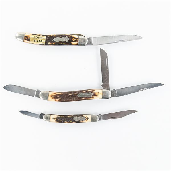 3 Schrade+ USA Made Pocket Knives