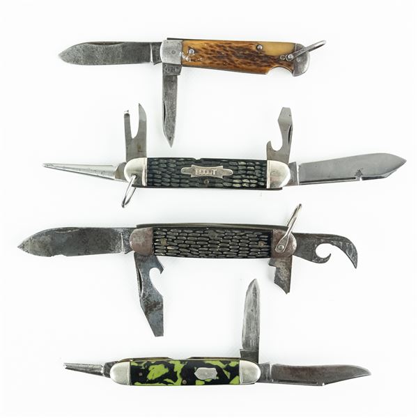 4 Antique Imperial Cutlery Boy Scout Knives