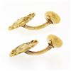 Image 4 : Men's Antique Art Nouveau 14k Gold Detailed Nymph Lady Diamond Accent Cuff Links