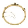 Image 6 : Antique Victorian 14k Gold 0.50 ctw Diamond Seed Pearl Hinged Tube Bangle Bracel