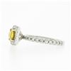 Image 8 : Platinum 1.74 ctw GIA Yellow Sapphire Solitaire w/ Diamond Accents Engagement Ri