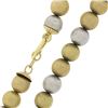 Image 4 : 18k Tri Color Gold 15.5" Brushed Finish Ball Bead on a Gold Link Chain Necklace