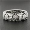 Image 2 : Solid 18K White Gold 0.76 ctw Star Pave & Bezel Diamond Open Work Wide Band Ring