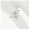 Image 4 : Vintage Platinum 3.62 ctw GIA Pear Brilliant & Baguette Diamond Engagement Ring