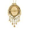 Image 6 : Vintage Victorian Revival 14k Gold Hand Painted Portrait Tassel Brooch Pendant