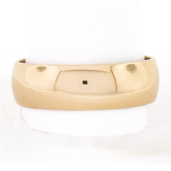 Men's Russian 14K Gold 7.20mm Wide Plain Dome Polished Stack Wedding Band Ring