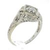 Image 9 : Antique 18k Gold 0.60 ctw Old Mine Cushion Diamond Floral Filigree Engagement Ri