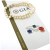 Image 7 : Vintage GIA Graduated Akoya Saltwater Pearl Necklace w/ 14k Gold Diamond Clasp