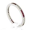 Image 9 : 18k White Gold 0.70 ctw Square Ruby & Round Diamond Milgrain Eternity Band Ring