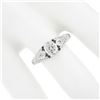 Image 3 : New 14k White Gold.85 ctw Round Diamond Milgrain & Wheat Engraved Engagement Rin