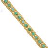 Image 5 : Vintage 18k Gold Round Cabochon Turquoise Twisted Wire Textured Link Bracelet