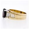 Image 6 : 18K Yellow Gold Oval Faceted Garnet Solitaire 1.18 ctw Baguette Step Diamond Rin