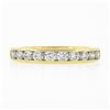 Image 5 : Tiffany & Co. 18k Yellow Gold 1 ctw Channel Round Diamond Wedding Band Ring w/ B