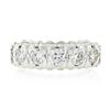 Image 4 : Vintage Platinum 1.30 ctw Round Diamond Large Fishtail Pave Set 5 Stone Band Rin