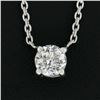 Image 5 : Antique Platinum 0.42 ctw European Diamond Solitaire Pendant w/ Adjustable Chain
