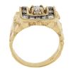 Image 8 : Men's Solid 14K Yellow Gold 1.26 ctw Diamond Solitaire & Halo Nugget Style Ring