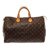 Image 1 : Louis Vuitton Brown Monogram Canvas Leather Speedy 30 Satchel Bag