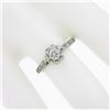 Image 3 : Antique Edwardian French 18k White Gold & Platinum Round Diamond Engagement Ring