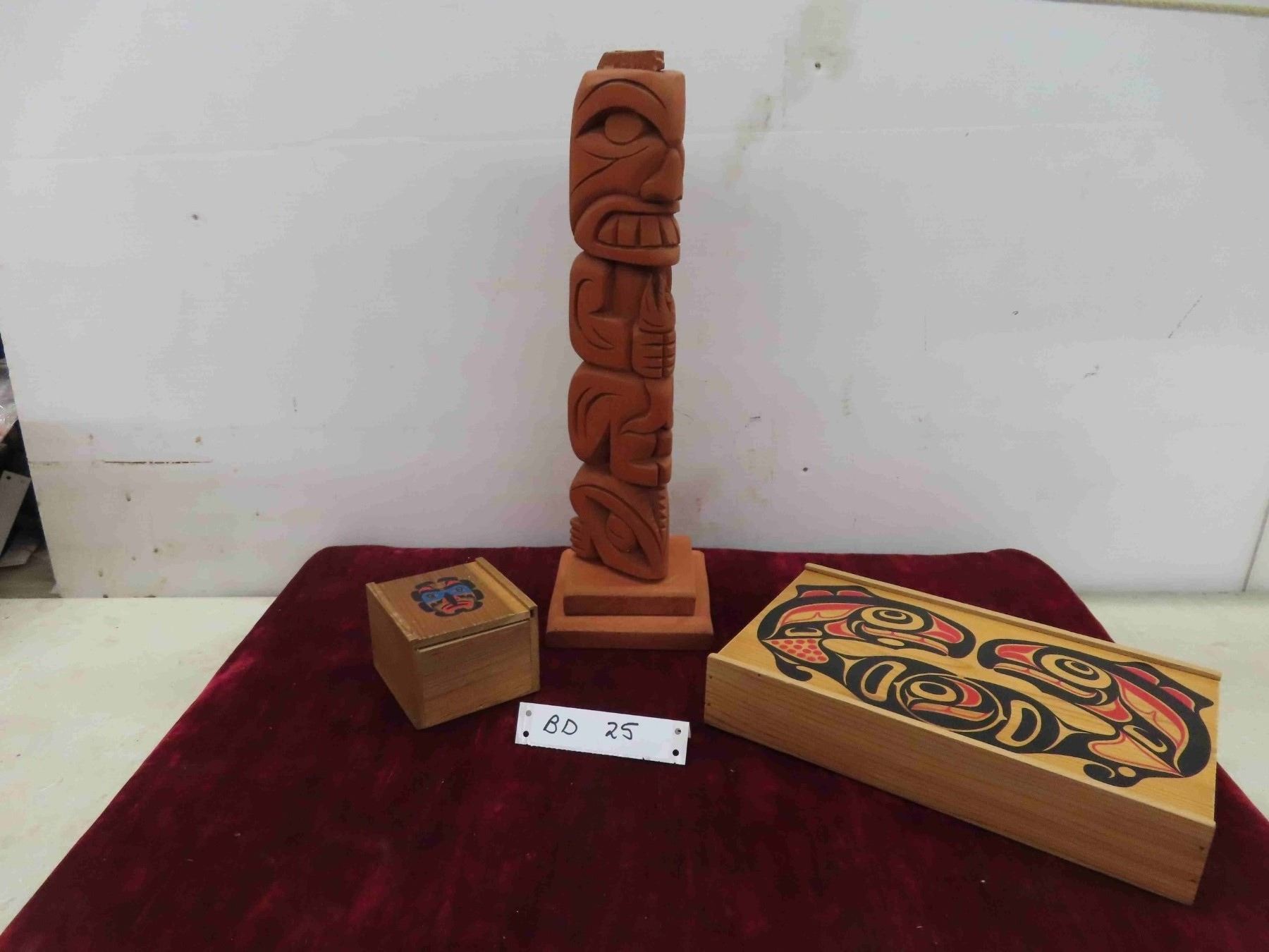 Haida Hand Large Vintage First Nations Haida Hand Carved Cedar