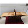 Image 2 : Vintage Expandable Folding Wood Sewing Box 18'' x 17'' 