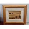 Image 2 : 2 Vintage First Nations Wood Burnings Art in Frame