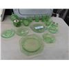 Image 2 : 18 Pcs. Green Depression Glass & Other