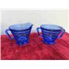 Image 2 : 4 Pcs Vintage Cobalt Blue Cream and Sugar 