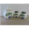 Image 2 : 5 MilkGlass Salt & Pepper Shakers + Grease