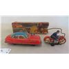 Image 2 : Tin Wind Up Car with Spinning Motorcycle Made