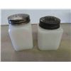 Image 8 : 8pcs Milk Glass Salt and Peppers with Stand 