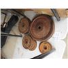 Image 1 : 4 Very Rare Whipper Watson Steel Plates & Vintage Weider Barbell  Steel Plates (2) 3lbs, (2) 5lbs, 