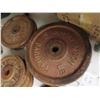 Image 3 : 4 Very Rare Whipper Watson Steel Plates & Vintage Weider Barbell  Steel Plates (2) 3lbs, (2) 5lbs, 