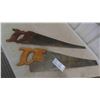 Image 3 : 4 Vintage Wood Carpenters Hand Saws 