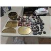 Image 1 : Brass Planter & Trays, Wood Plant Stands, Plate 