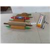 Image 1 : Variety of Vintage Rolling Pins & Stainless Steel 