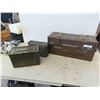 Image 1 : 3 Military Metal Ammo Cases, Biggest 10'' x 23'' x 9'' 