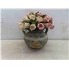 Image 8 : Mexican Style Vase with Silk Roses, 3pce Candle on