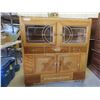 Image 1 : Vintage Wood Cabinet with 2 Glass Doors , 2 