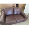 Image 3 : Leather /Leather Style Love Seat 60'' Wide